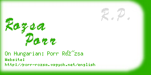 rozsa porr business card